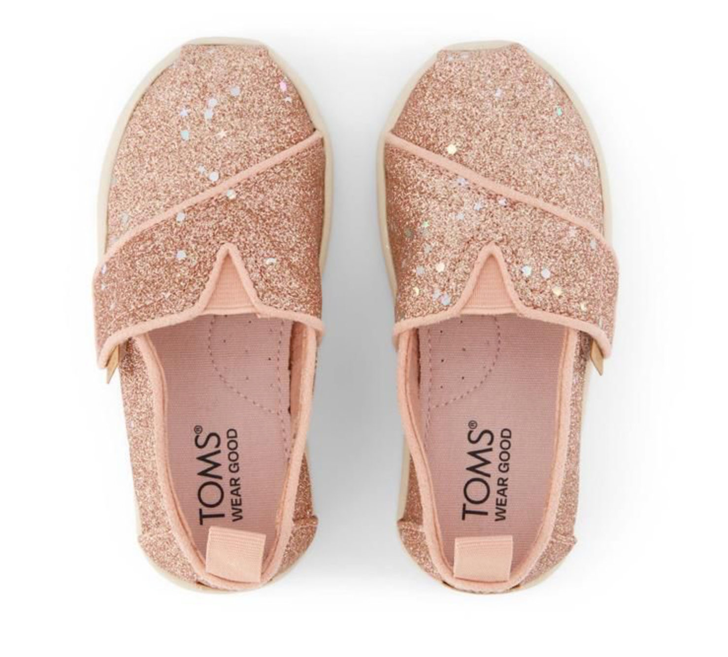 Rose gold glitter toms on sale